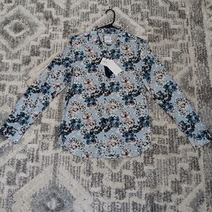 men's long-sleeved floral shirt
